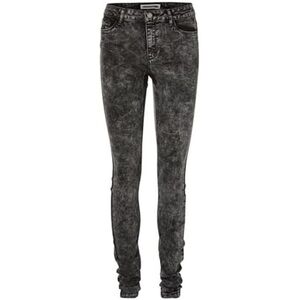 Noisy May Lucy Mid Rise Power Shape  Slim Acid Jeans Skinny Black Grunge